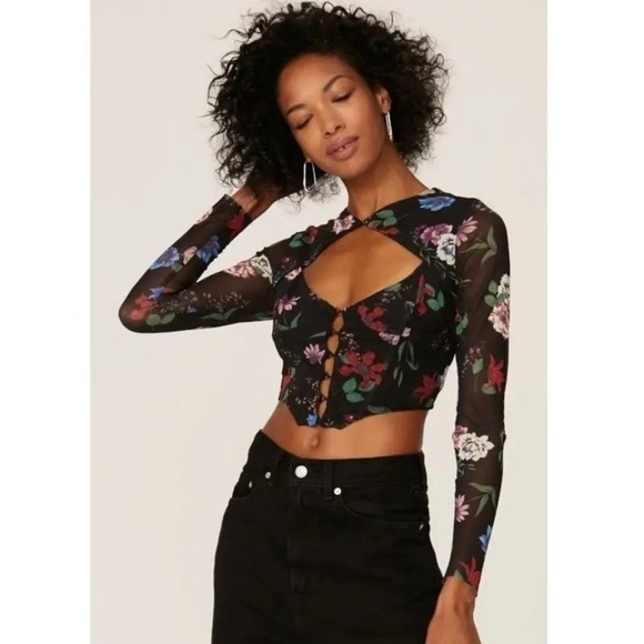 AFRM Revolve Macie Floral Crop Top - Picture 1 of 6